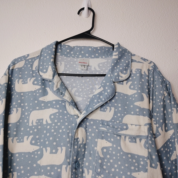 Hanna Andersson Blue and White Polar Bear Pajama Long Sleeve Sz L - Picture 2 of 10